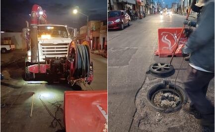 Atiende gobierno municipal de SLP fuga de aguas residuales en los alrededores del Mercado República