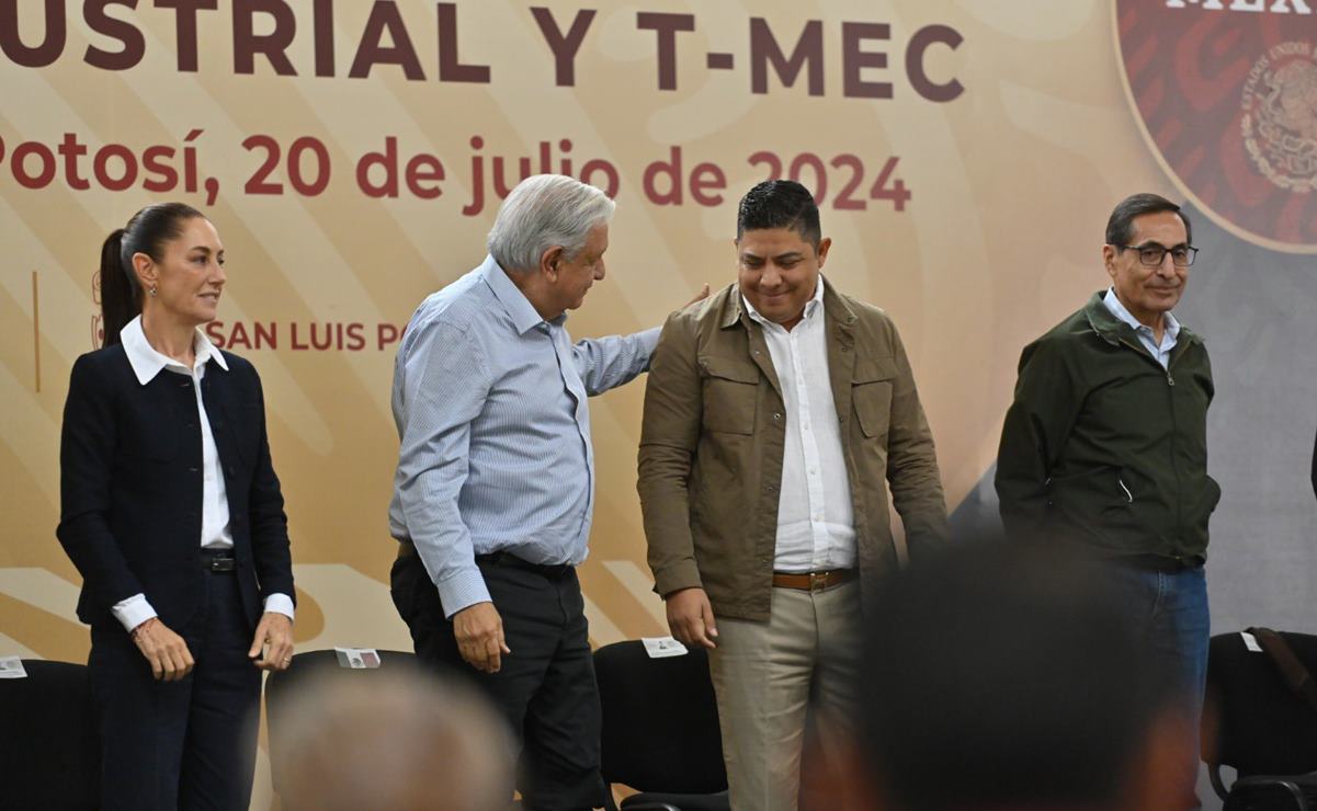 Recibe Gallardo a AMLO y Sheinbaum, “gracias a la federación la economía de SLP es más fuerte”