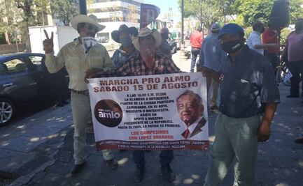 Simpatizantes de AMLO protestan en calles de capital de SLP