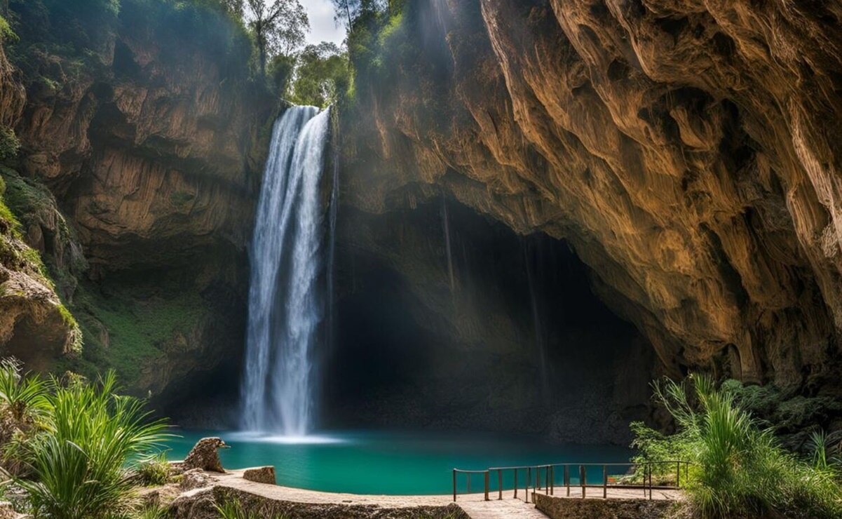 Cascada Tamul. Foto: Generada con Canva IA.