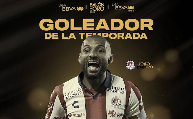 Joao Pedro brilla con tres Balones de Oro, pero Atlético de San Luis busca su reemplazo