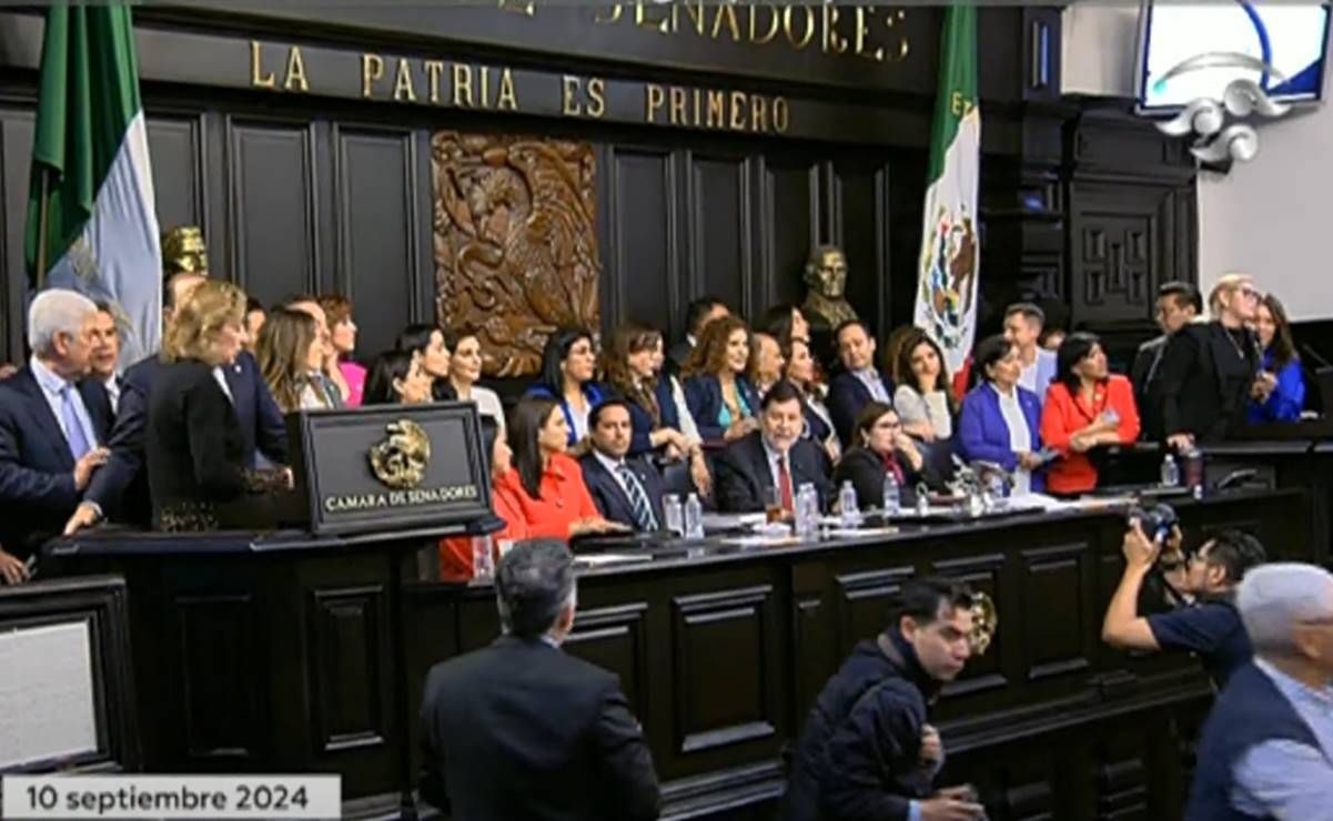 Senadores votan por reforma judicial. Foto: Captura de video