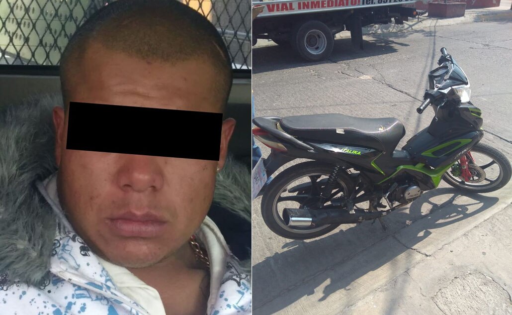 Detienen a joven, conducía moto robada