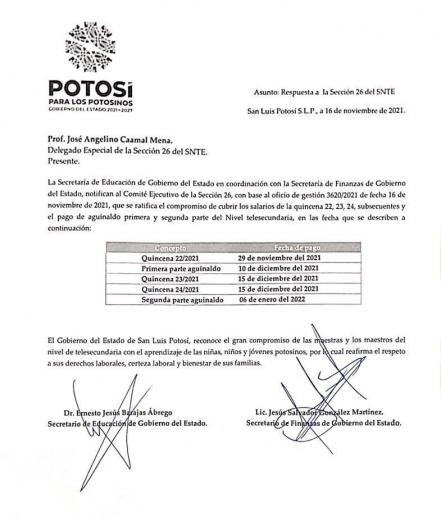 Maestros de telesecundarias ya recibieron pago de quincena atrasada, señala Gobierno de SLP