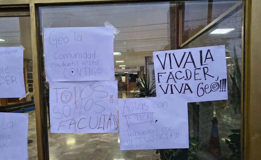 Protesta estudiantil en la UASLP. Foto: Redes sociales