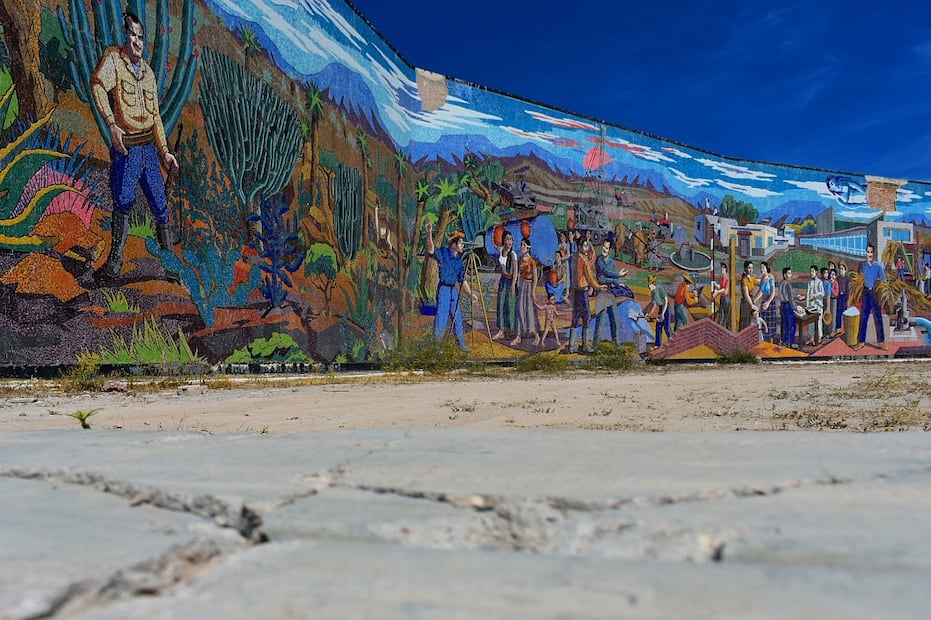 “Transformación del Tepeyac” es una obra en honor a Jorge Pasquel, que forma parte de los Murales en el Tepeyac en Ciudad del maíz. Foto: FB@Iván De León Álvarez