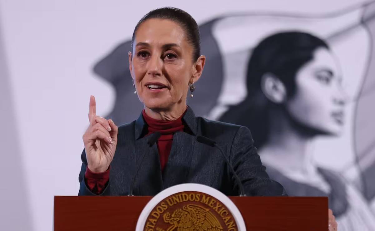 La presidenta Claudia Sheinbaum Pardo anunció que enviará una carta a Google para explicar el origen y limitaciones del Golfo de México. Foto: Diego Simón / EL UNIVERSAL