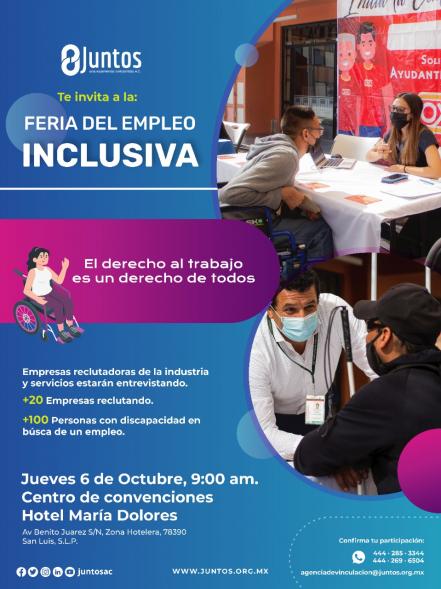 Realizarán feria del empleo para personas con discapacidad en San Luis Potosí 