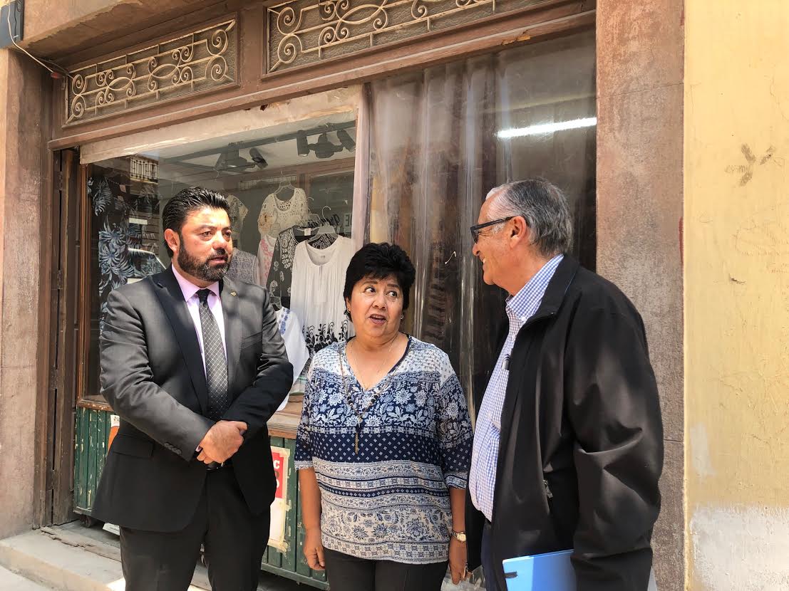 Supervisan obras de rehabilitación en la calle Guerrero 