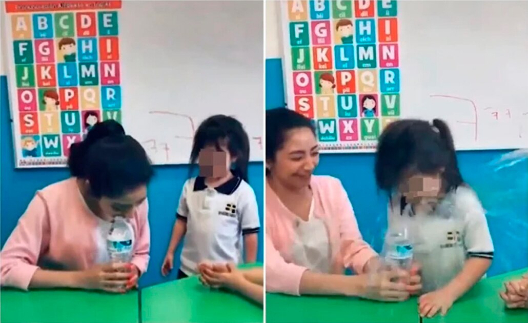 Despiden a maestra por hacer reto de la botella a niña de kínder