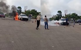 Choque entre motocicleta y un automóvil en la carretera Tampico-Valles deja a dos estudiantes lesionados
