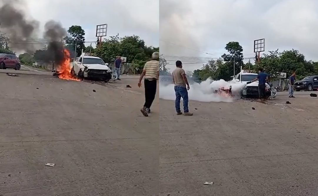 Accidente en el municipio de Ébano, SLP. Fotos: captura de pantalla