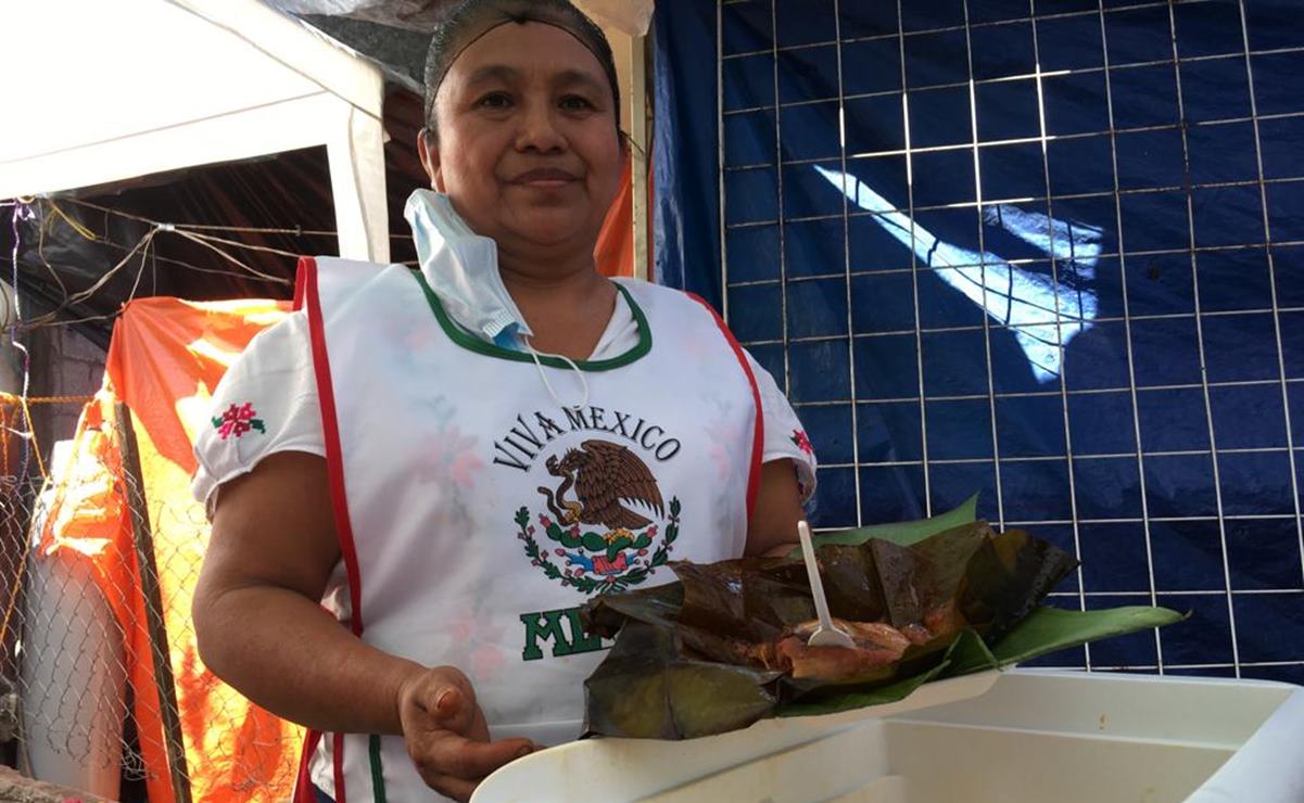 Tamales 'chilpanados' de puerco con sarabando, herencia de María Vicenta en la Huasteca potosina