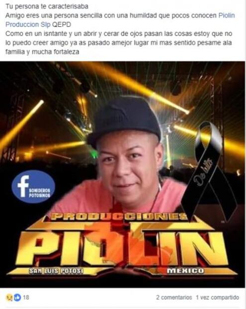 Investigan asesinato del promotor “Piolín”