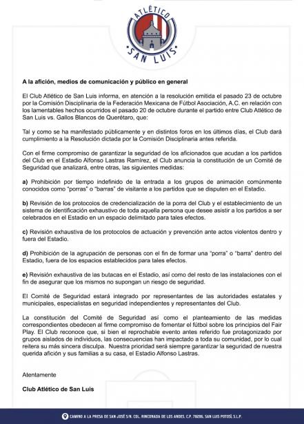 Prohibirán el acceso de porras visitantes al Alfonso Lastras