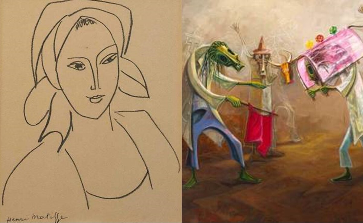Aldeana de Henri Matisse y Carnaval de Sergio Portillo. Fotos: museofranciscocossio.org