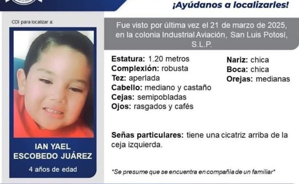 Fiscalía de SLP localiza y entrega a su madre a Ian Yael, menor que fue sustraído ilegalmente por su padre en marzo