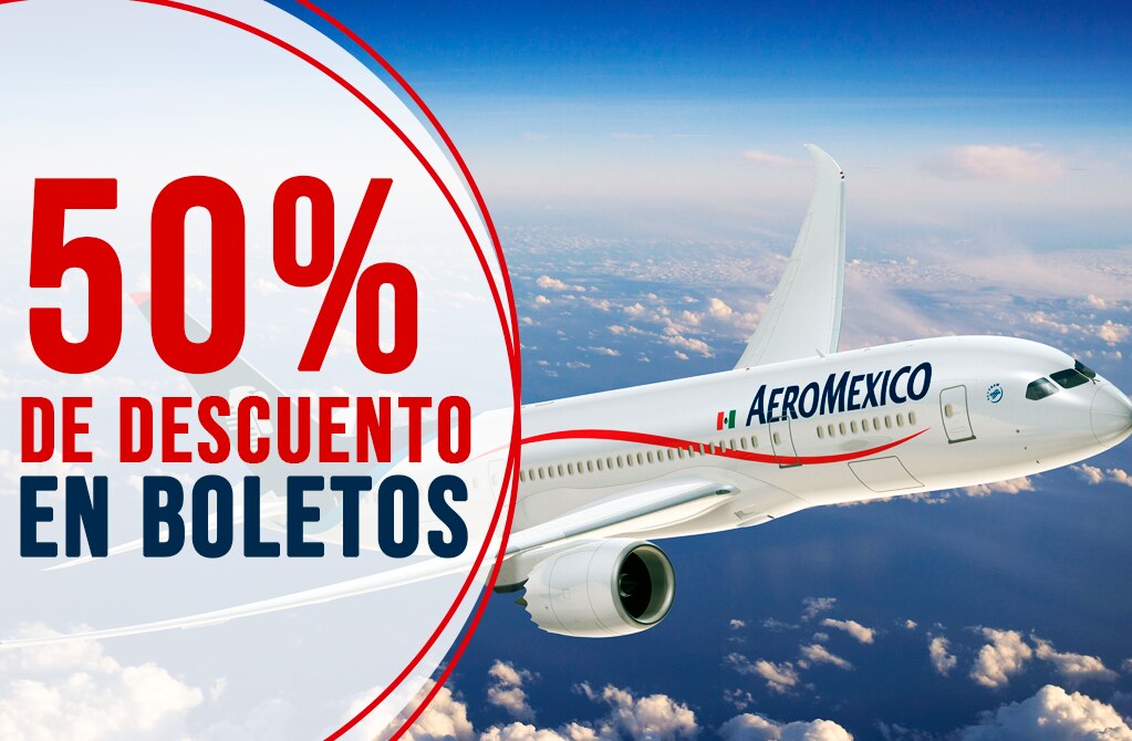 Por estrategia comercial boletos de avión con 50% de descuento