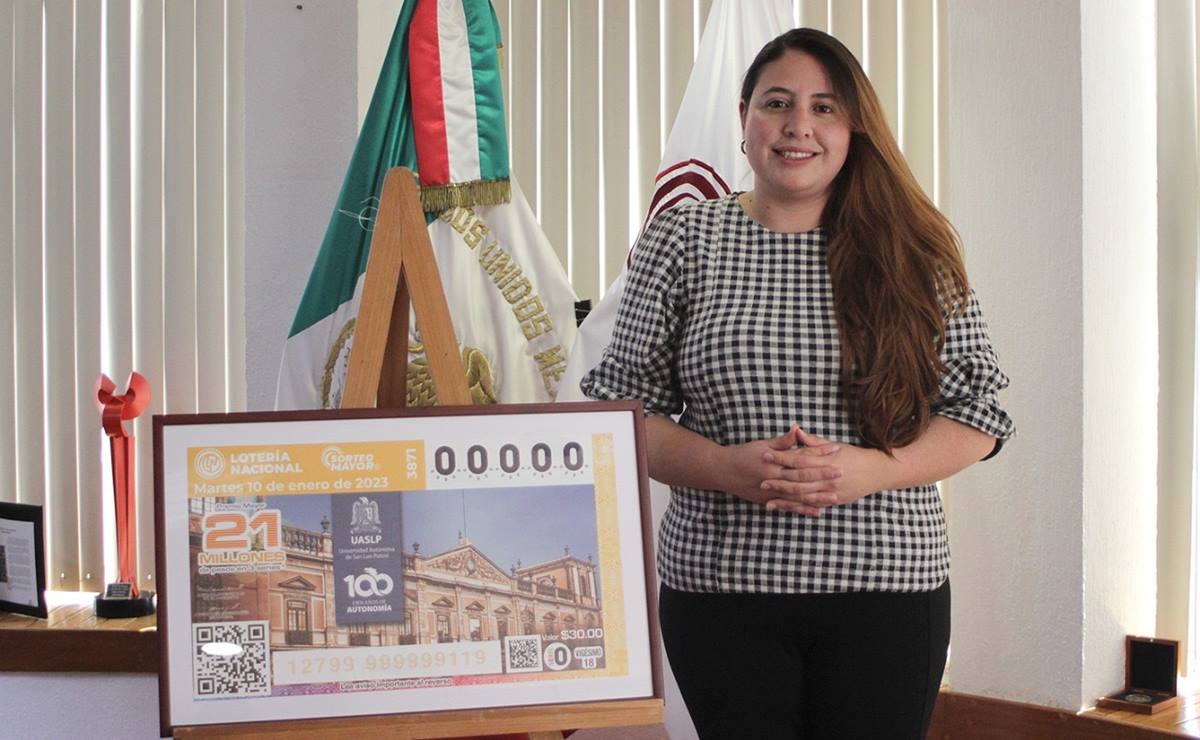 Conmemoran centenario de la UASLP con billete de la Lotería Nacional