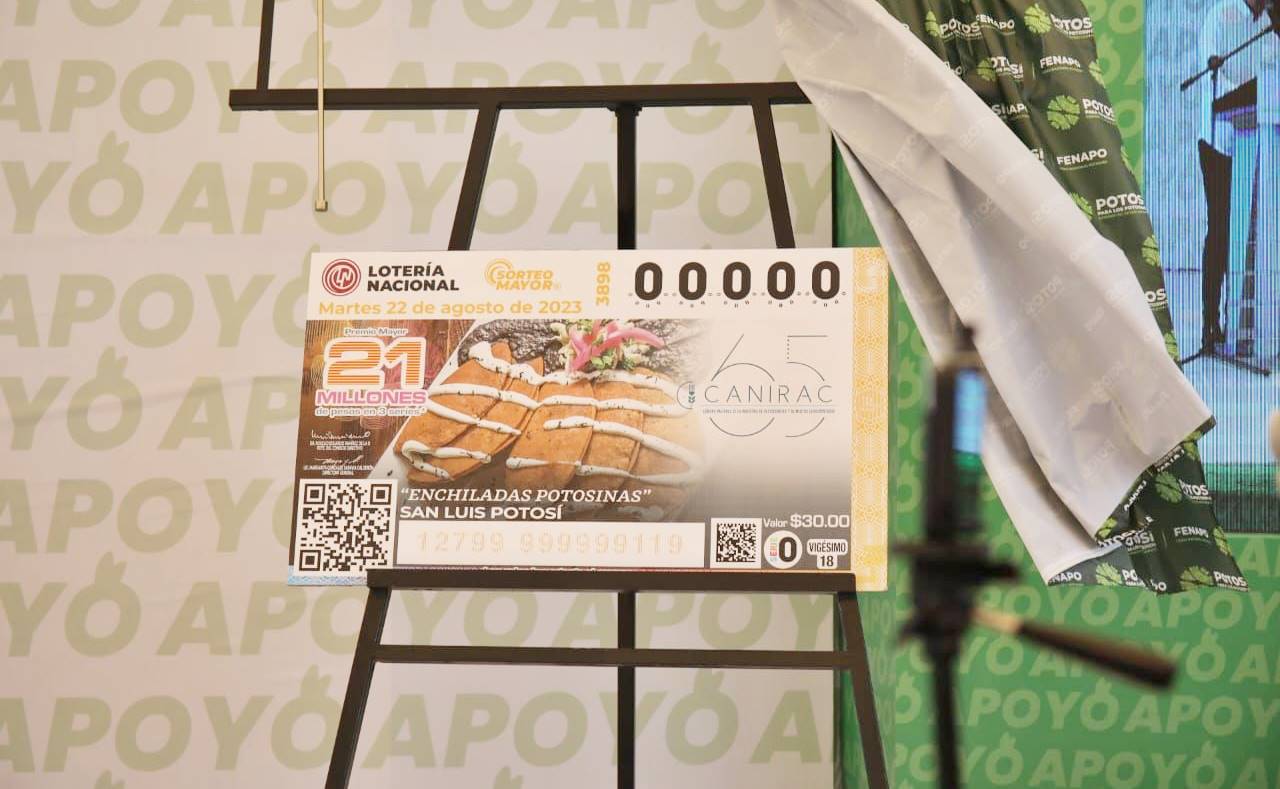 ¡Lotería! La enchilada potosina será proyectada a nivel nacional en cachitos que sortearán 21 mdp