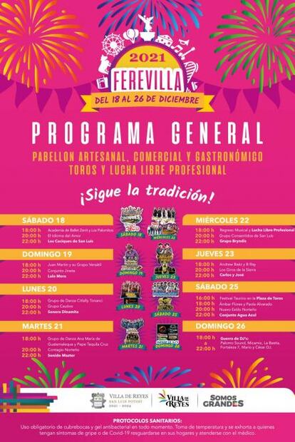 Realizarán Feria Regional de Villa de Reyes del 18 al 26 de diciembre