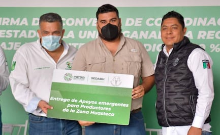 "El límite lo ponen ustedes", dice Gallardo a ganaderos al entregar apoyos económicos e insumos para el ganado