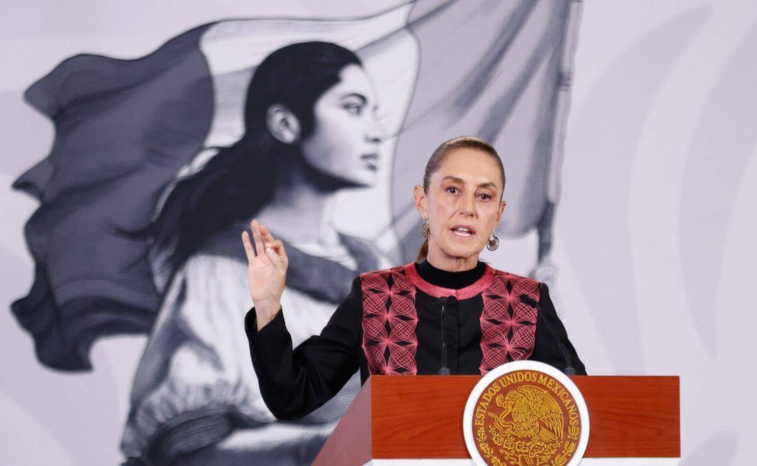 La presidenta Claudia Sheinbaum en la “Mañanera del Pueblo” el 2 de septiembre de 2026 en Palacio Nacional. Foto: Diego Simón Sánchez/ EL UNIVERSAL