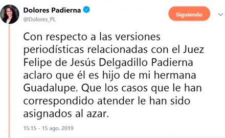 Juez en caso Rosario Robles es mi sobrino: Dolores Padierna