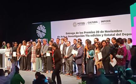 11 potosinas y potosinos reciben el Premio 20 de Noviembre de Cultura e Investigación