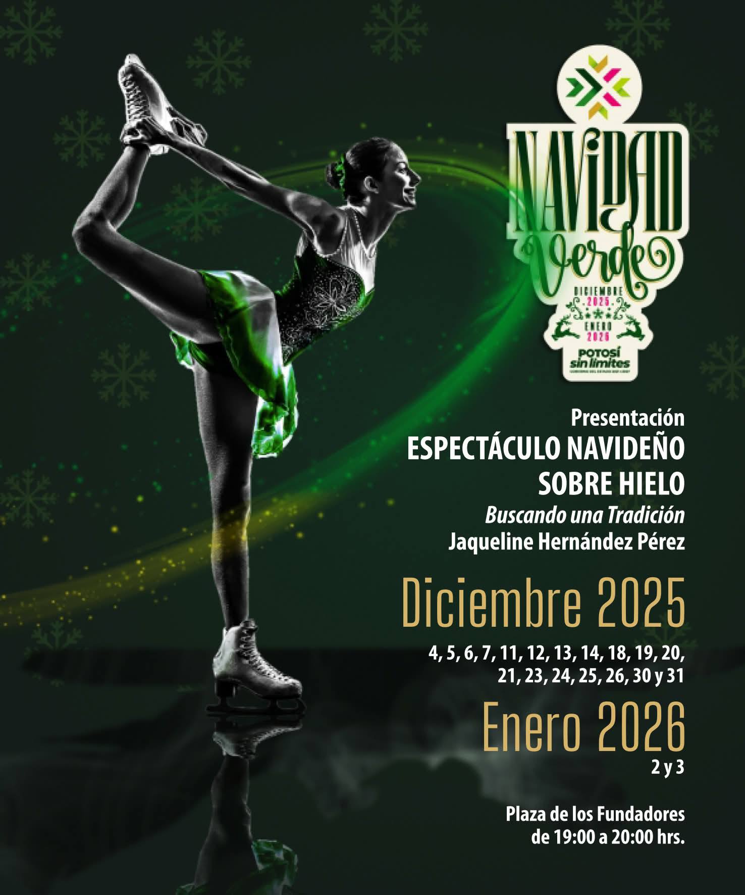 Espectáculo en la pista de hielo de SLP. Foto: Gobierno SLP