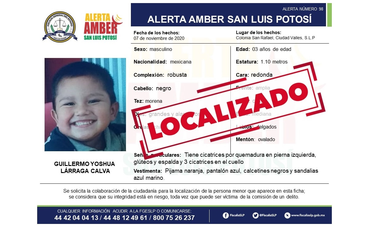 Localizan a menor de 3 años reportado como desaparecido en Ciudad Valles