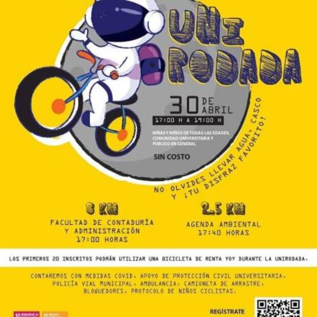 Invita UASLP a rodada ciclista a niños y niñas para celebrar su día