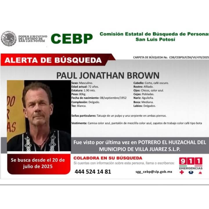 La fiscal general del estado, María Manuela García Cázares informó que ya se emitió una ficha de búsqueda por la desaparición del estadounidense Paul Jonathan Brown. Foto: Ladridos de Esperanza