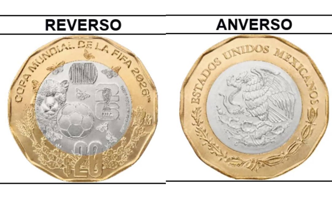 La colección incluye piezas de oro, plata y cuño corriente dedicadas a la Copa Mundial de la FIFA 2026 y a la identidad cultural mexicana. (13/05/26) Foto: Banxico