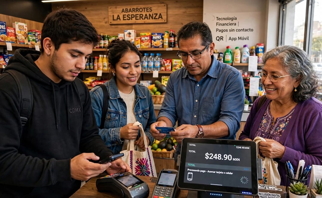 La digitalización representa una alternativa administrativa relacionada con la operación de los comercios, según Canaco. Foto:  Hecha con Inteligencia Artificial