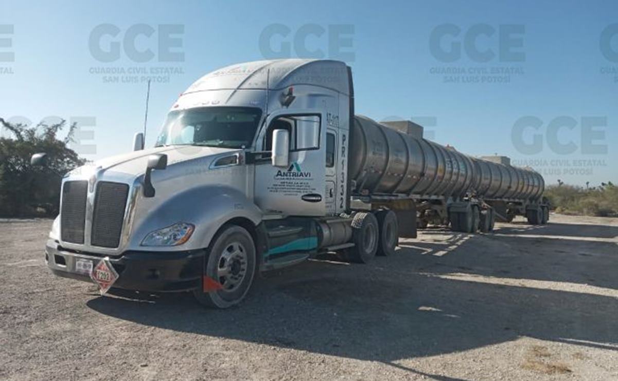 Recupera Guardia Civil tres unidades de carga y una pipa de combustible con reporte de robo en SLP 