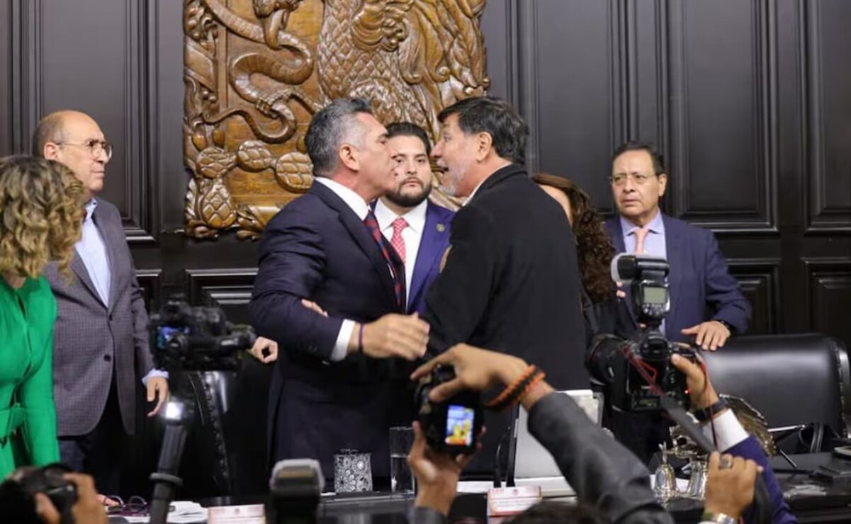 Pelea entre Alito y Noroña en el Senado de la República. Foto: Especial