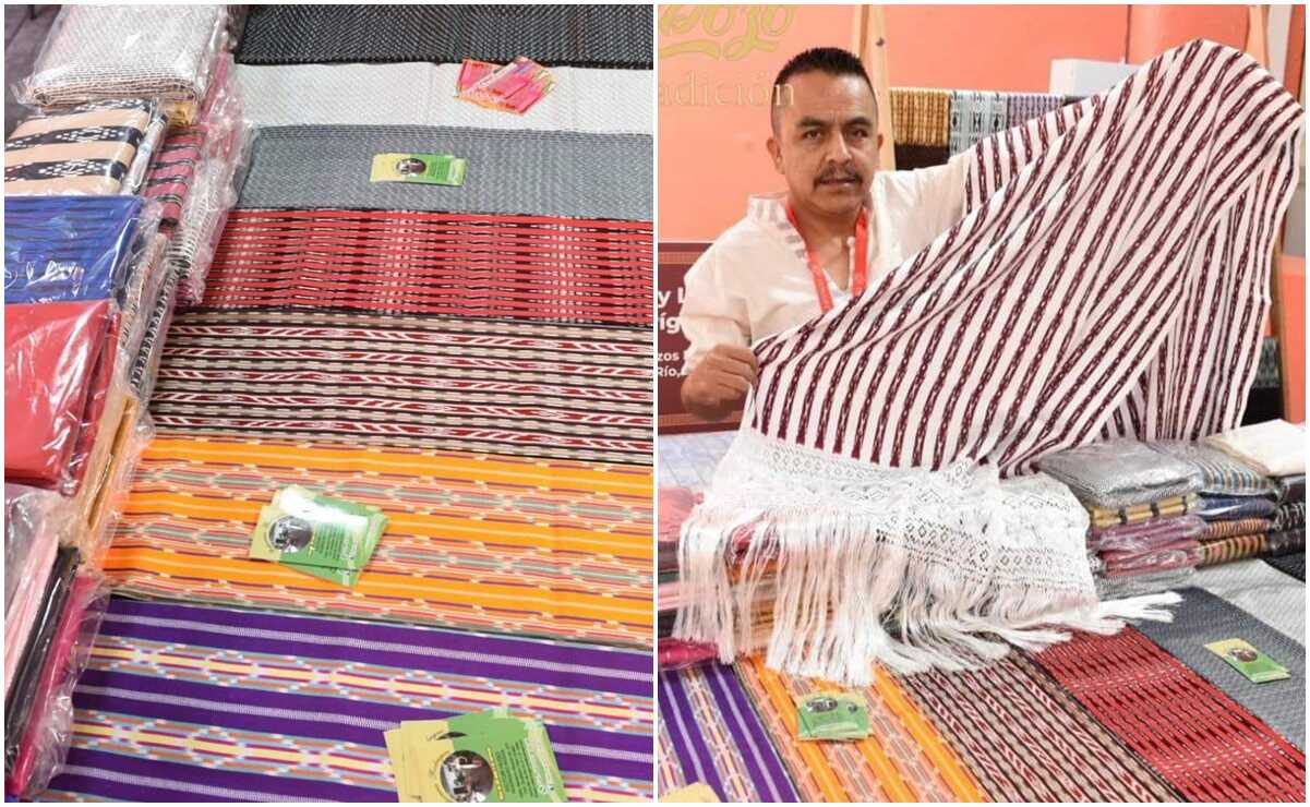 Artesanos sanmarienses exponen hermosos rebozos potosinos en el museo Nacional de Culturas Populares de la CDMX. Fotos: Museo Nacional de Culturas Populares