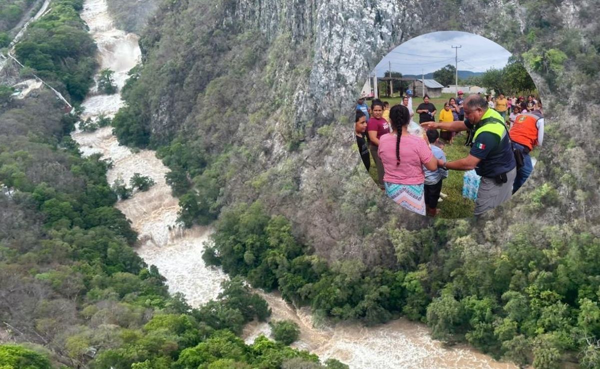 Creciente de río deja incomunicados a tres poblados de Ciudad del Maíz en SLP