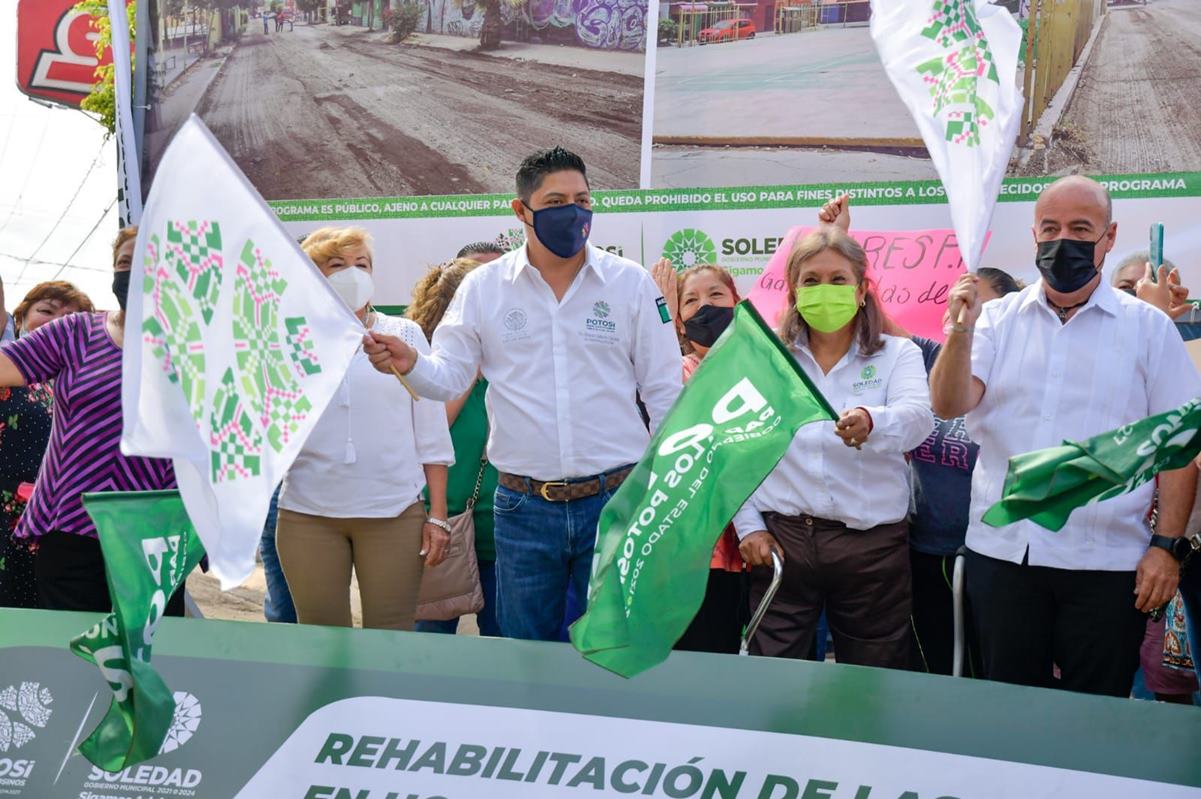 Arranca programa estatal de pavimentación de calles en colonia Hogares Populares Pavón de SLP. Foto: Especial