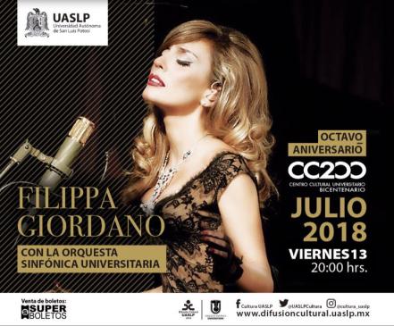 Filippa Giordano ofrecerá concierto en SLP