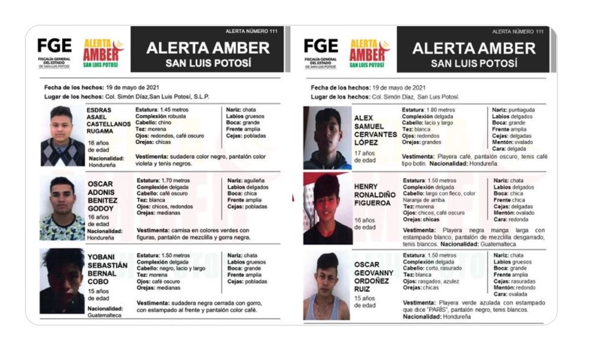 Activan Alerta Amber para localizar a seis adolescentes migrantes en SLP