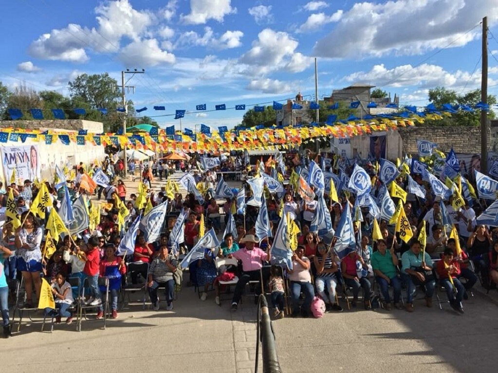 Foto: Mitin político de la candidata horas antes del atentado