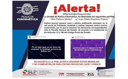 Llaman en redes sociales a saquear tiendas en capital de SLP; autoridades, en alerta