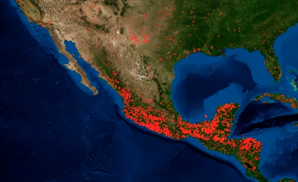 Así se ven los incendios en el país desde satélites de la NASA