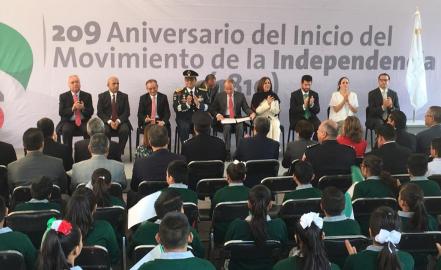 Realizan en SLP ceremonia conmemorativa del 209 Aniversario de la Independencia de México 