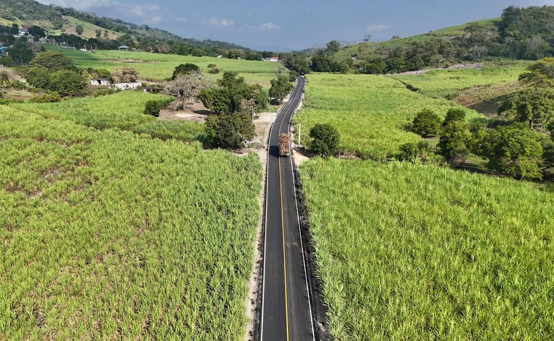 Así se ve la modernización del camino a Tambaca, en Tamasopo, SLP. Foto: Especial