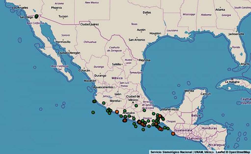 El Servicio Sismológico Nacional informó que la mañana de este sábado se registraron varios sismos de baja magnitud en Oaxaca, Guerrero, Michoacán y Chiapas. Foto: http://www.ssn.unam.mx