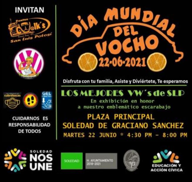 Organizan en Soledad Día Mundial del Vocho con exhibición de unidades