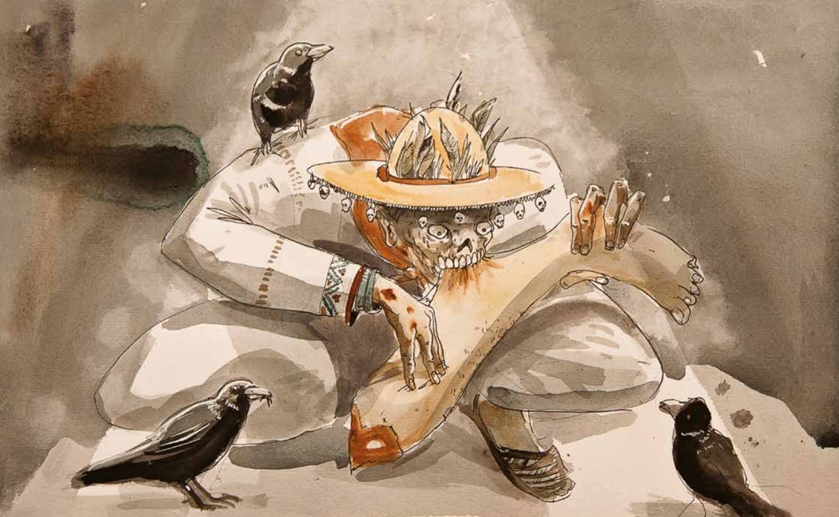 En Wirikuta, el mito de Tukákame, mitad hombre mitad ave, revela la cosmovisión huichola y su conexión espiritual con la tierra y el inframundo. Foto: Kamui Gomasio y Marcos Castro. 